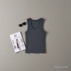 A simple and comfortable sleeveless halter top for women wearing dopamine on the outside and a halter top inside 100104271 details Picture